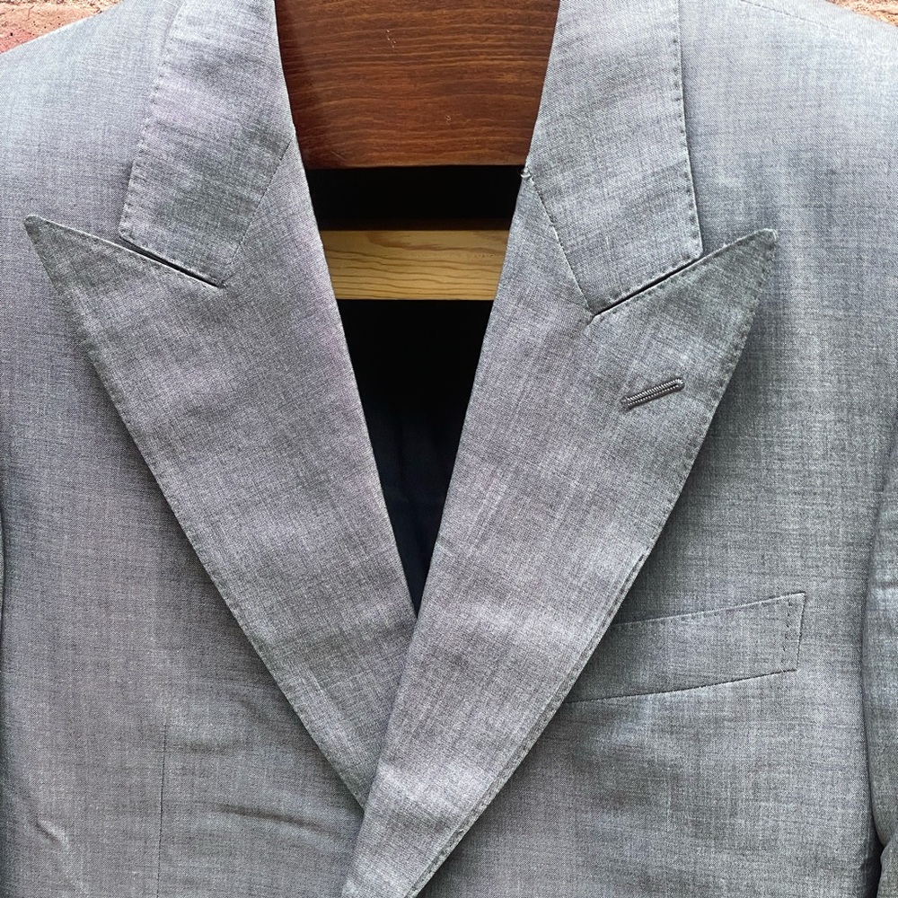 YSL Rive Gauche Sportcoat 44 Tom Ford Era Slubby Silk Blend Peak Lapel Jacket - Picture 2 of 9